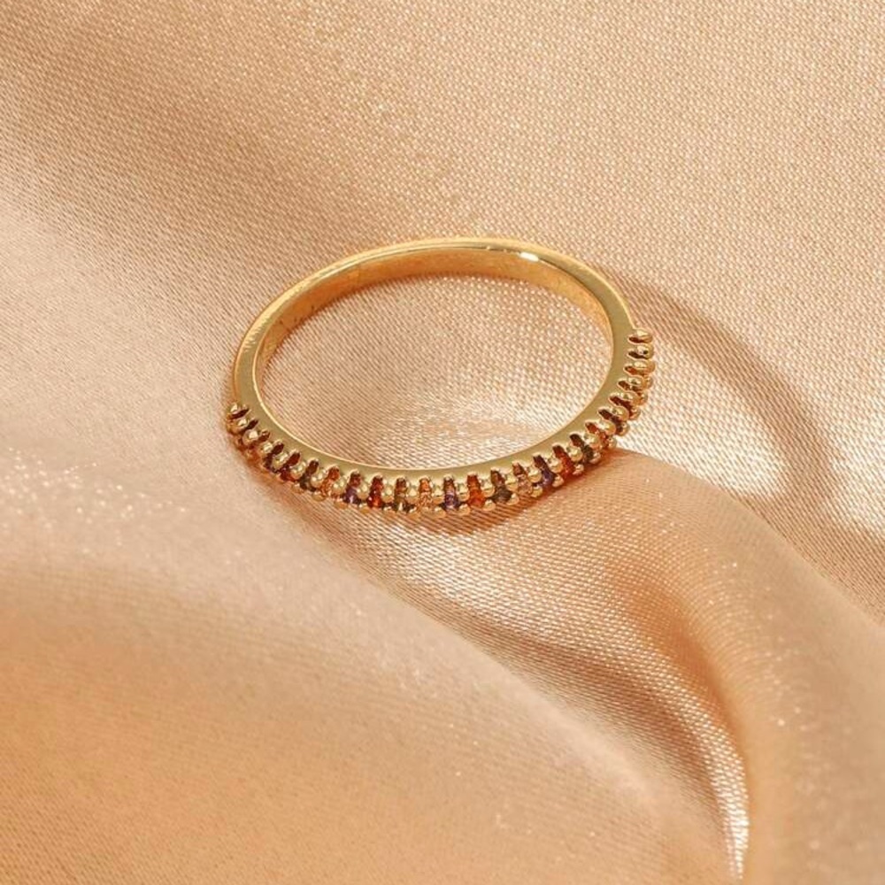 Gold band w/ multi-color gems - Picture 4 of 4